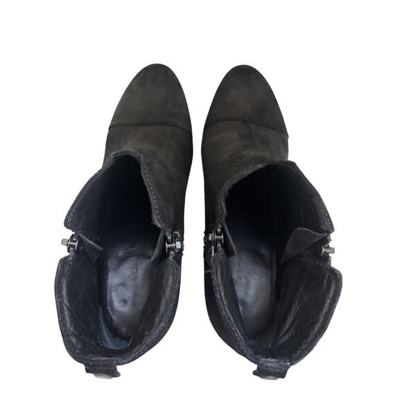 Rag & Bone Black Waxed Suede Margot Boot Size 9.5 EU 40 Block Heel Western Boho - Picture 7 of 8